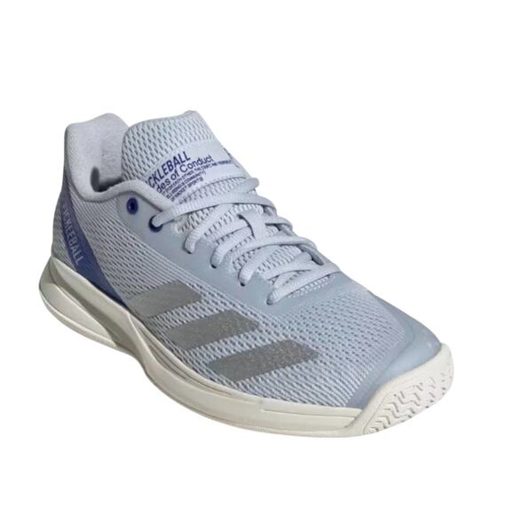 Adidas Courtflash Pickleball Halo Blue Silver court shoe sneaker Women’s 8 NIB - Picture 2 of 10